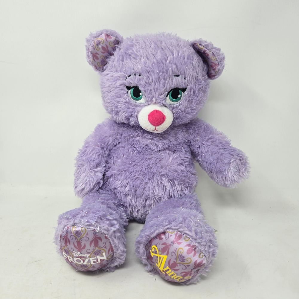 Build-A-Bear Disney Frozen Anna Inspired‎ Purple Sparkle Plush Teddy Bear 16"